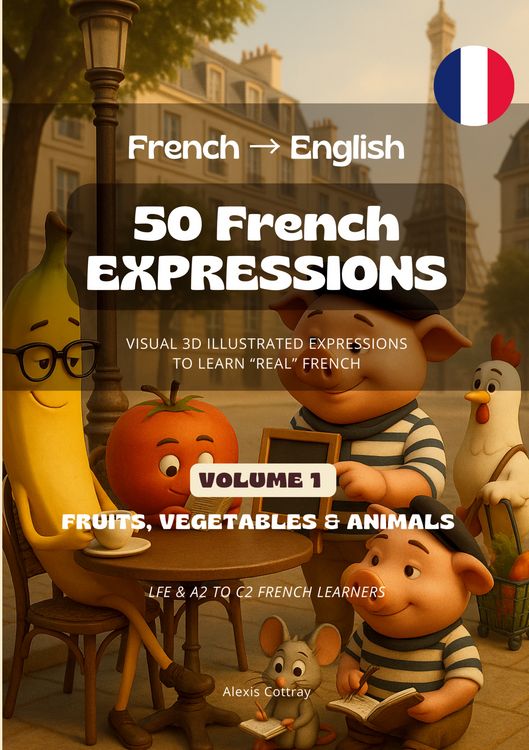 Produktbild: 50 French Expressions (French to English) - Volume 1 (Fruits, Vegetables & Animals)