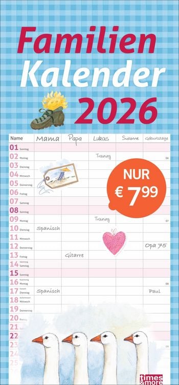 Produktbild: Times&more Schaffner Familienplaner 2026