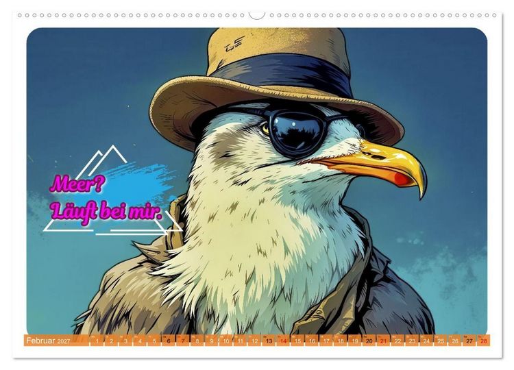 Produktbild: Norddeutsch Cool - Comic (hochwertiger Premium Wandkalender 2027 DIN A2 quer), Kunstdruck in Hochglanz