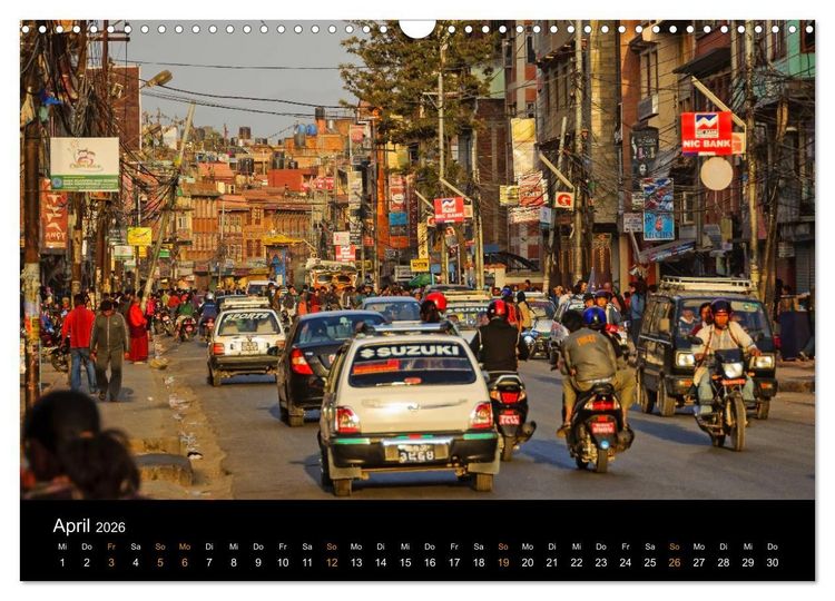 Produktbild: Nepal - In den Stra&szlig;en von Kathmandu (Wandkalender 2026 DIN A3 quer), CALVENDO Monatskalender