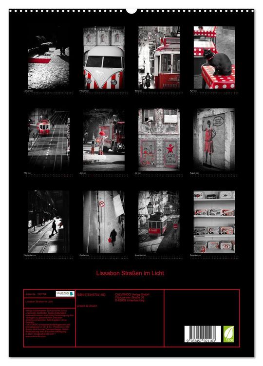 Produktbild: Lissabon Stra&szlig;en im Licht (hochwertiger Premium Wandkalender 2025 DIN A2 hoch), Kunstdruck in Hochglanz
