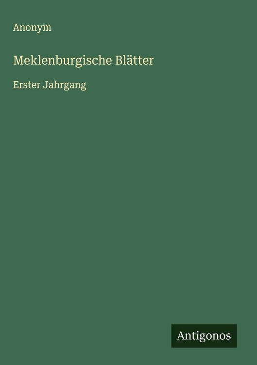 Produktbild: Meklenburgische Bl&auml;tter