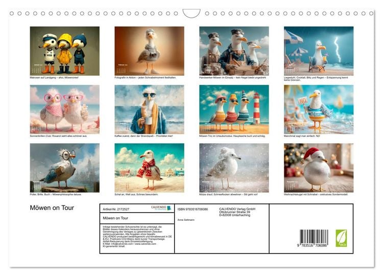 Produktbild: M&ouml;wen on Tour (Wandkalender 2026 DIN A3 quer), CALVENDO Monatskalender