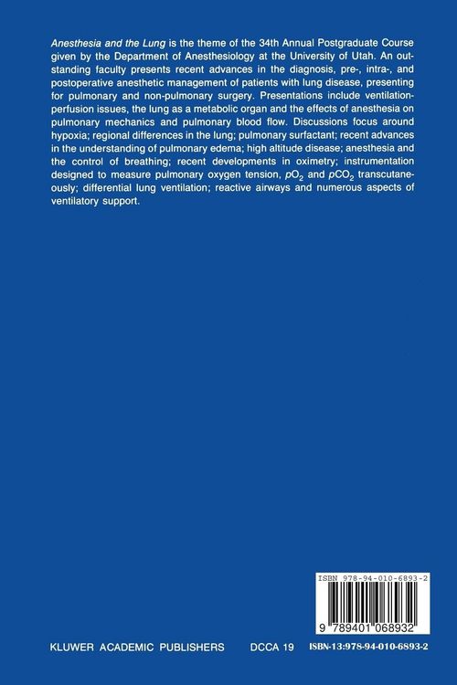 Produktbild: Anesthesia and the Lung