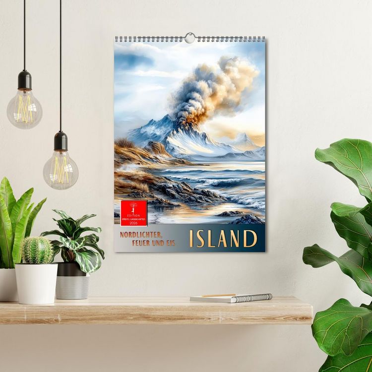 Produktbild: Island - Nordlichter, Feuer und Eis (Wandkalender 2026 DIN A3 hoch), CALVENDO Monatskalender