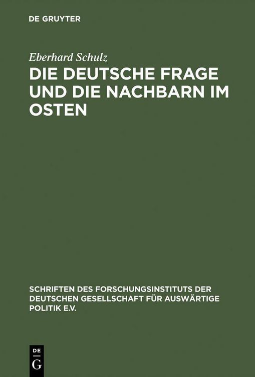 Produktbild: Die Deutsche Frage und die Nachbarn im Osten