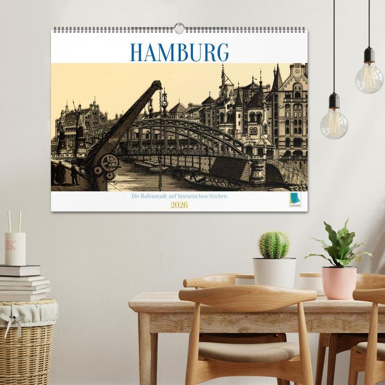 Produktbild: Hamburg: Die Hafenstadt auf historischen Stichen (Wandkalender 2026 DIN A2 quer), CALVENDO Monatskalender