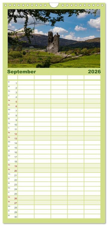 Produktbild: Familienplaner 2026 - Wir sehen uns in Irland - Ring of Beara und Ring of Kerry mit 5 Spalten (Wandkalender, 21 x 45 cm) CALVENDO
