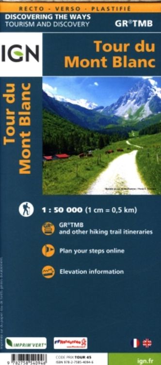 Produktbild: Tour du Mont Blanc 1:50 000