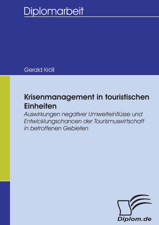 Produktbild: Krisenmanagement in touristischen Einheiten