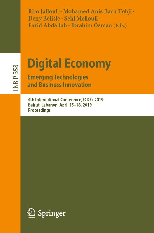 Produktbild: Digital Economy. Emerging Technologies and Business Innovation