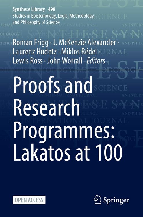 Produktbild: Proofs and Research Programmes: Lakatos at 100