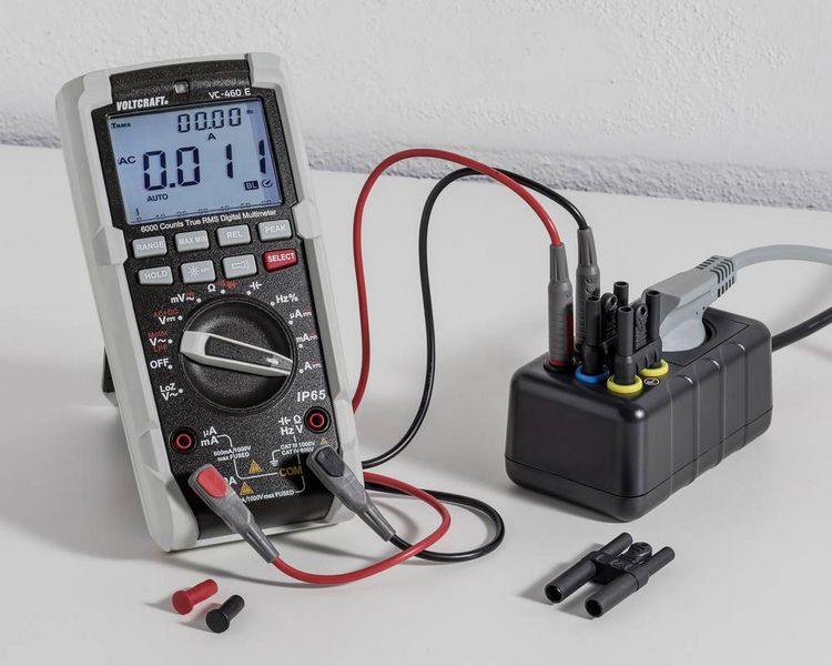 Produktbild: VOLTCRAFT SMA-10 Messadapter Schutzkontakt-Stecker - Buchse 4 mm, Schutzkontakt-Kupplung ber&uuml;hrungssicher Schwarz