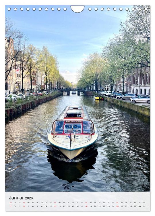 Produktbild: DIE GRACHTENSTADT AMSTERDAM (Wandkalender 2026 DIN A4 hoch), CALVENDO Monatskalender