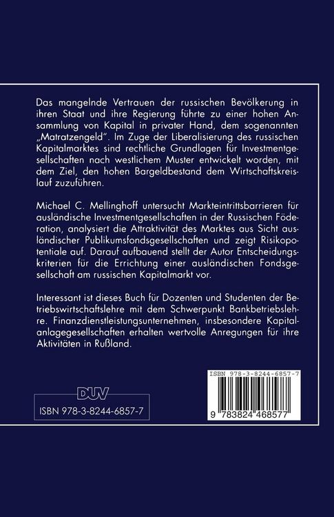Produktbild: Publikumsfondsgesellschaften in der Russischen F&ouml;deration