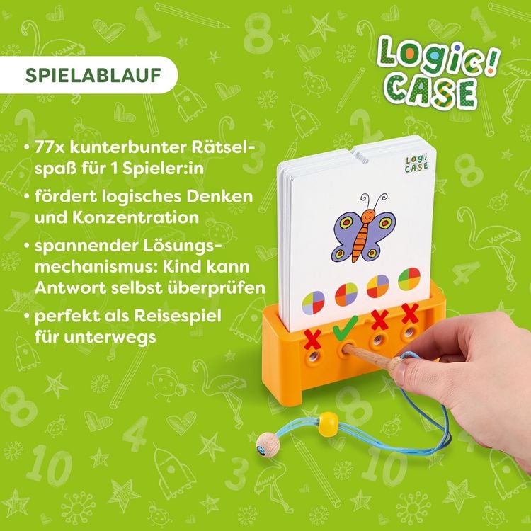 Produktbild: HABA 2013042001 - Logic! CASE SOLO-Challenge 5+, 77x R&auml;tselspa&szlig;, Denkspiel, Starter Set