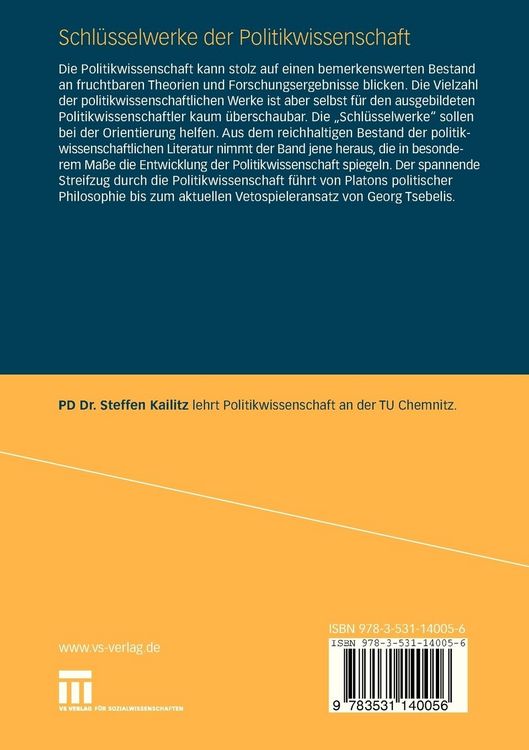 Produktbild: Schl&uuml;sselwerke der Politikwissenschaft