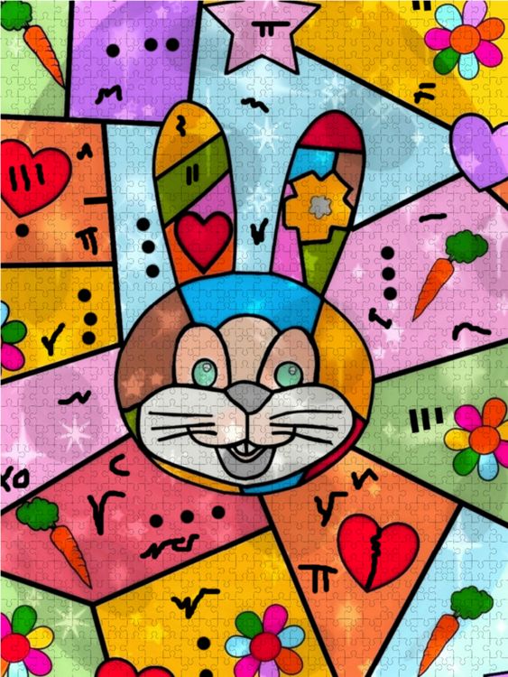 Produktbild: CALVENDO Puzzle Lustiger Hase | 1000 Teile Lege-Gr&ouml;&szlig;e 64x48cm Foto-Puzzle f&uuml;r gl&uuml;ckliche Stunden