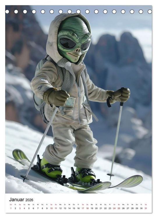 Produktbild: Aliens im Urlaub (Tischkalender 2026 DIN A5 hoch), CALVENDO Monatskalender