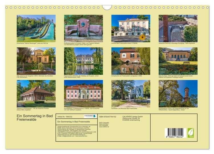 Produktbild: Ein Sommertag in Bad Freienwalde (Wandkalender 2026 DIN A3 quer), CALVENDO Monatskalender
