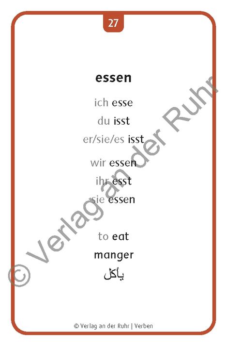 Produktbild: Verben: Set 1 - Deutsch, Englisch, Franz&ouml;sisch und Arabisch