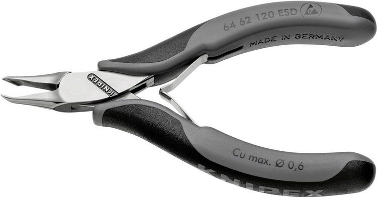 Produktbild: Knipex 64 62 120 ESD Elektronik- u. Feinmechanik Vornschneider mit Facette 120mm
