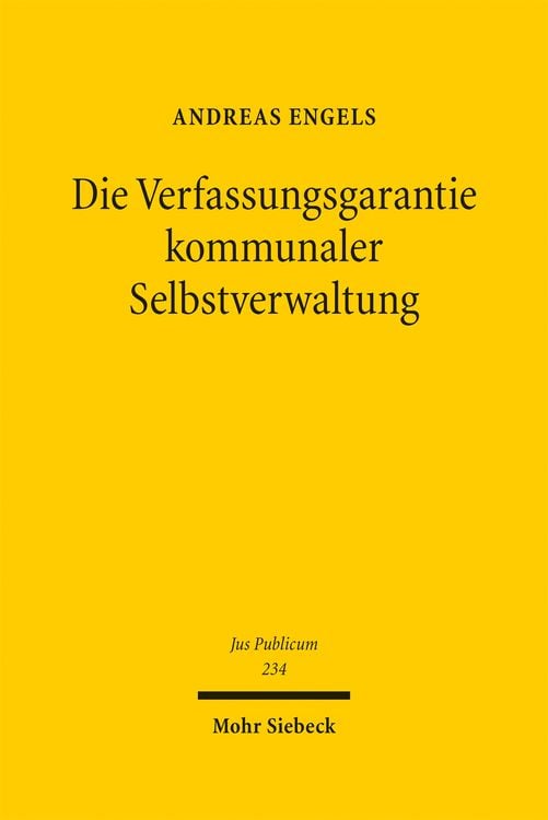 Produktbild: Die Verfassungsgarantie kommunaler Selbstverwaltung