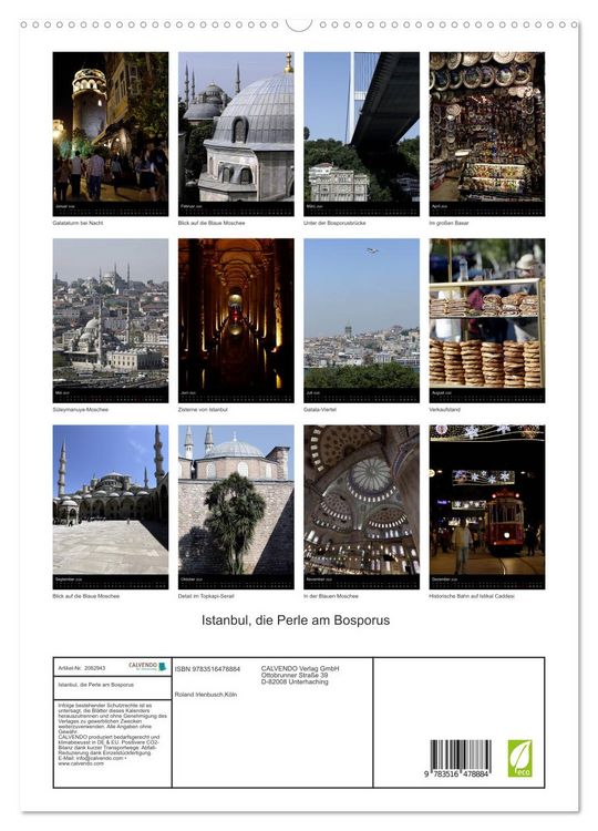 Produktbild: Istanbul, die Perle am Bosporus (hochwertiger Premium Wandkalender 2026 DIN A2 hoch), Kunstdruck in Hochglanz