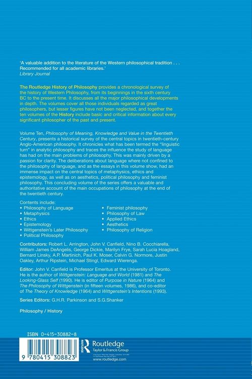 Produktbild: Philosophy of Meaning, Knowledge and Value in the Twentieth Century