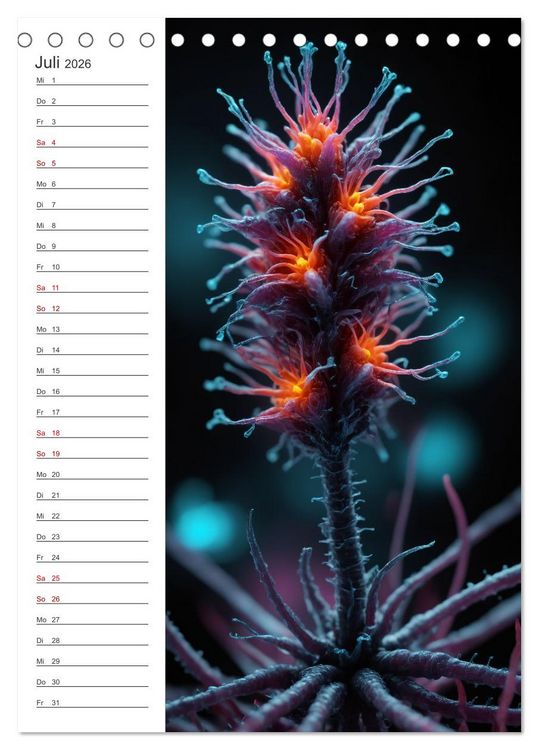 Produktbild: Leuchtende Mikroflora (Tischkalender 2026 DIN A5 hoch), CALVENDO Monatskalender