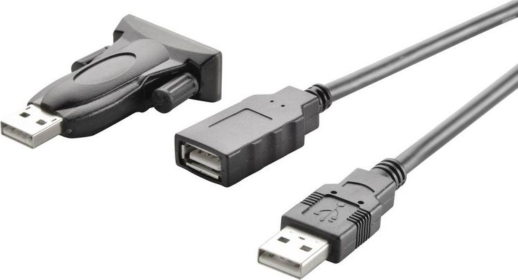 Produktbild: Seriell, USB 2.0 Anschlusskabel [1x USB 2.0 Stecker A - 1x D-SUB-Stecker 9pol.] 1.00 m vergoldete Steckkontakte