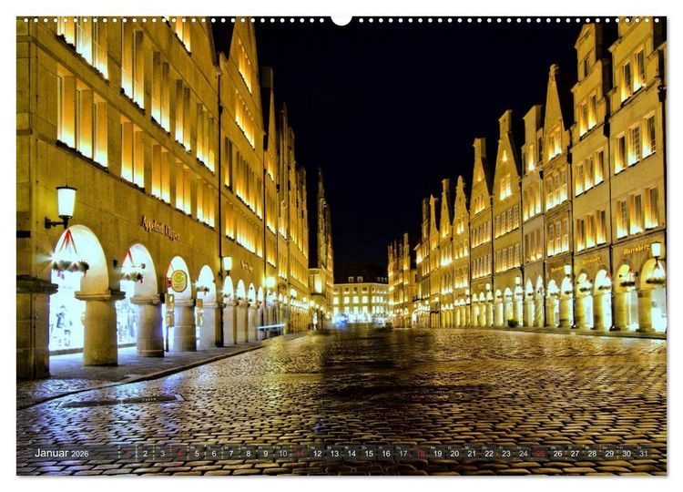 Produktbild: M&uuml;nster - Historische Stadt mit jungem Gesicht (hochwertiger Premium Wandkalender 2026 DIN A2 quer), Kunstdruck in Hochglanz