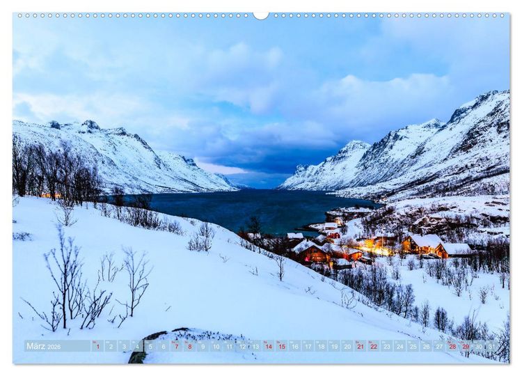 Produktbild: Troms&oslash; in der Polarnacht (hochwertiger Premium Wandkalender 2026 DIN A2 quer), Kunstdruck in Hochglanz