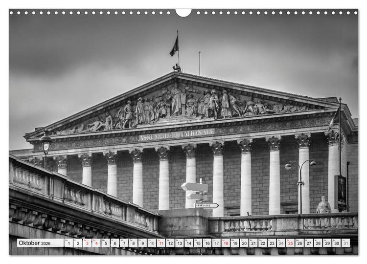 Produktbild: PARIS Monochrome Impressionen (Wandkalender 2026 DIN A3 quer), CALVENDO Monatskalender