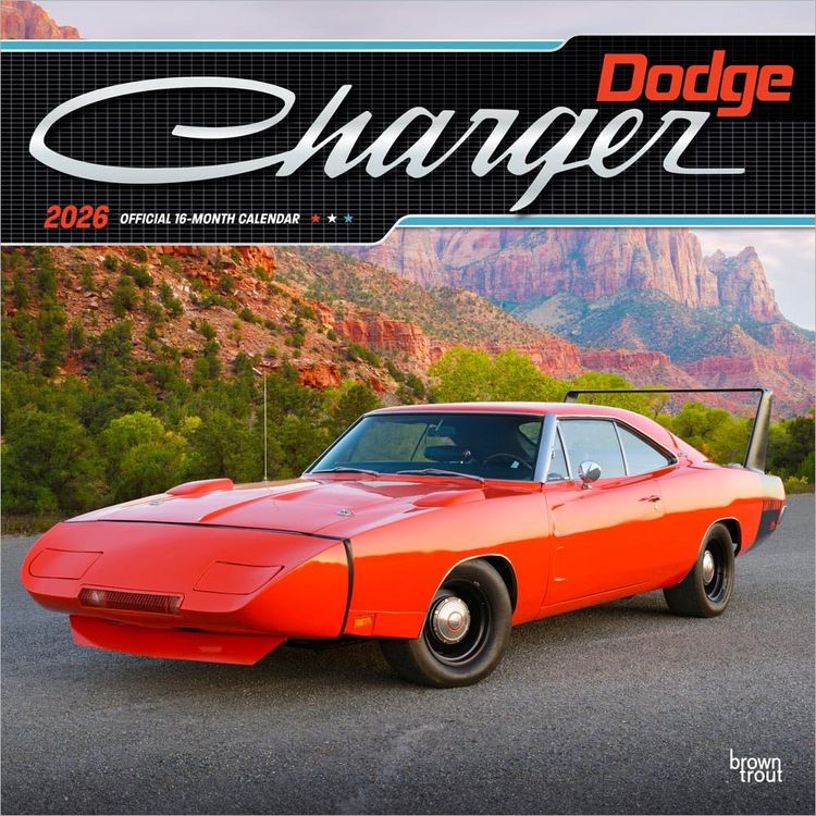Produktbild: Dodge Charger Official 2026 12 X 24 Inch (Hanging) Monthly Square Wall Calendar Foil Stamped Cover Plastic-Free