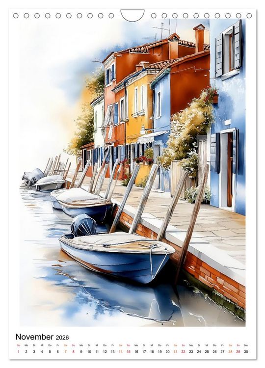 Produktbild: Venedig - Br&uuml;cken, Kan&auml;le, Gondeln (Wandkalender 2026 DIN A4 hoch), CALVENDO Monatskalender