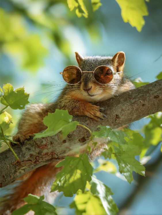 Produktbild: CALVENDO Puzzle Eichh&ouml;rnchen mit Sonnenbrille im Baum | 1000 Teile Lege-Gr&ouml;&szlig;e 64x48cm Foto-Puzzle f&uuml;r gl&uuml;ckliche Stunden