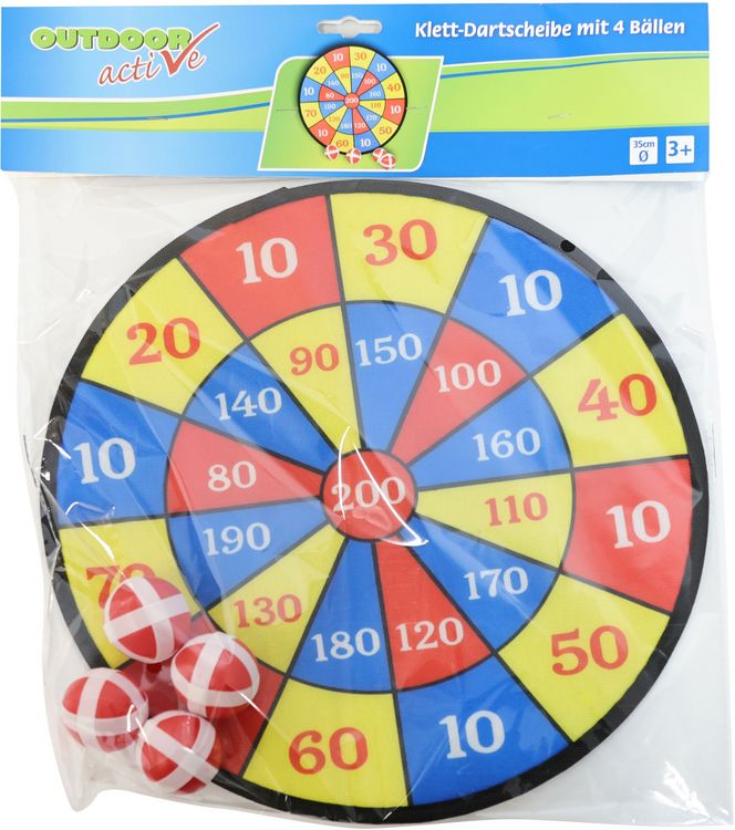 Produktbild: Outdoor Active Dartscheibe Klett mit 4 B&auml;llen, &Oslash;37cm
