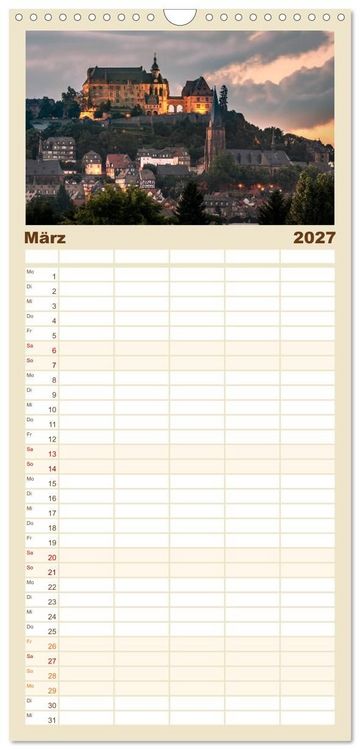 Produktbild: Familienplaner 2027 - M&auml;rchenhaftes Marburg mit 5 Spalten (Wandkalender, 21 x 45 cm) CALVENDO