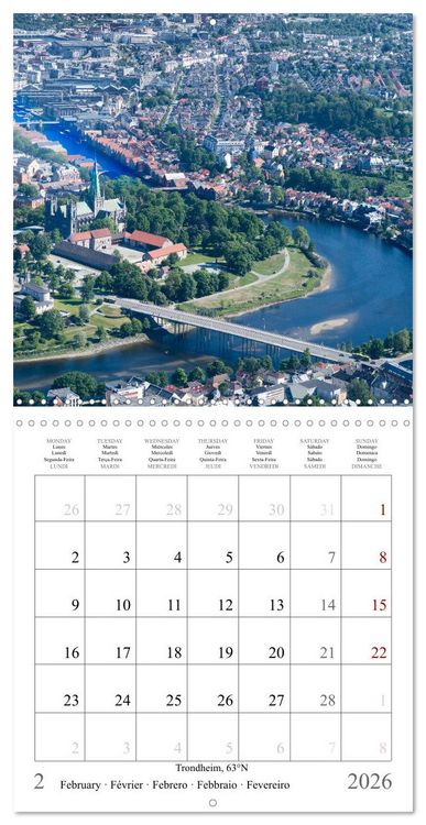 Produktbild: Trondheim, Troms&oslash;, Longyearbyen (Wall Calendar 2026 12 &times; 12 Inch) CALVENDO 12 Month Wall Calendar