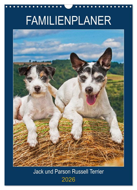 Produktbild: Familienplaner Jack und Parson Russell Terrier (Wandkalender 2026 DIN A3 hoch), CALVENDO Monatskalender