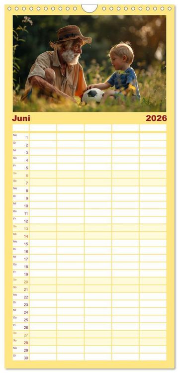 Produktbild: Familienplaner 2026 - Fu&szlig;ball im Blut mit 5 Spalten (Wandkalender, 21 x 45 cm) CALVENDO