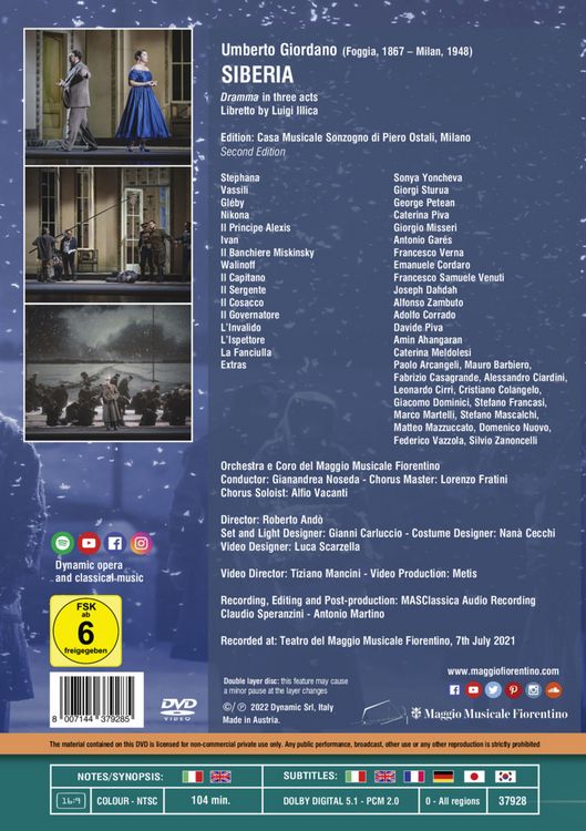 Produktbild: Yoncheva/Noseda/Coro e Orchestra del Maggio: Siberia