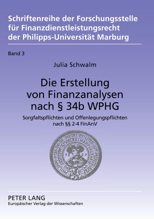 Produktbild: Die Erstellung von Finanzanalysen nach &sect; 34b WpHG