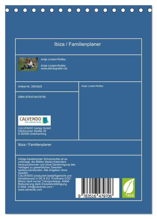 Produktbild: Ibiza / Familienplaner (Tischkalender 2026 DIN A5 hoch), CALVENDO Monatskalender
