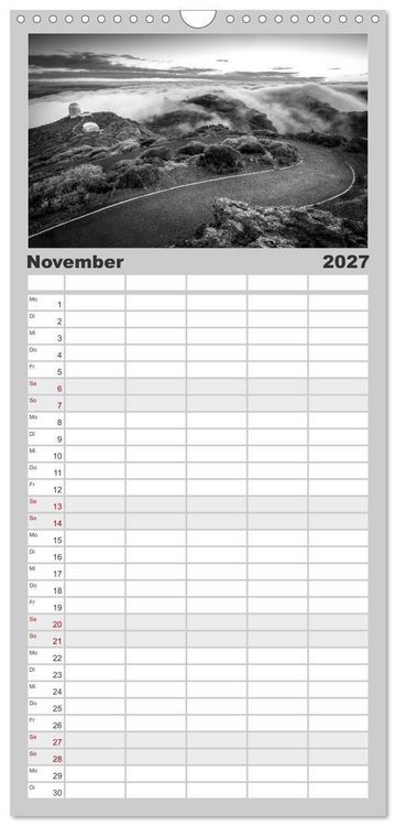 Produktbild: Familienplaner 2027 - Monochrome Wonders mit 5 Spalten (Wandkalender, 21 x 45 cm) CALVENDO