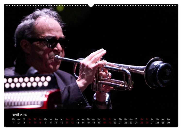 Produktbild: Jazz Trompettes (Calendrier mural 2026 DIN A2 vertical) calendrier de bureau