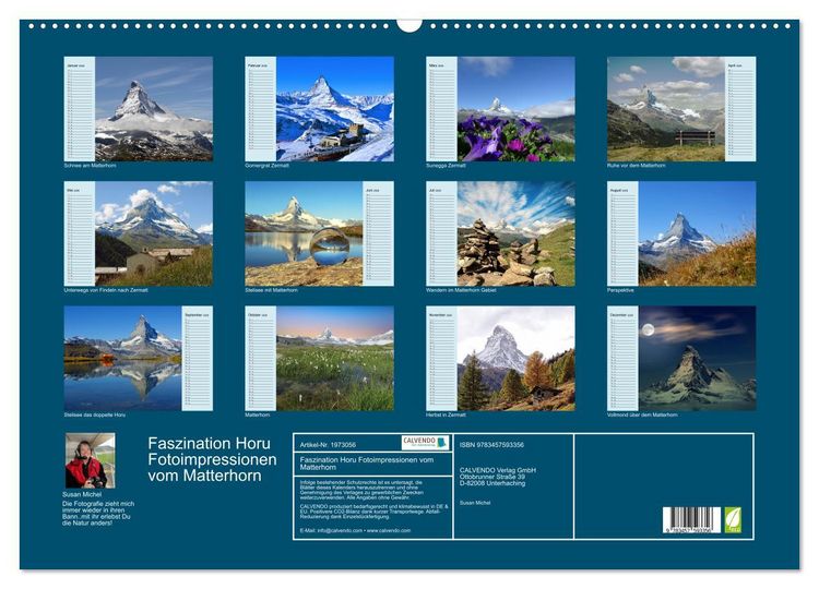 Produktbild: Faszination Horu Fotoimpressionen vom Matterhorn (Wandkalender 2026 DIN A2 quer), CALVENDO Monatskalender