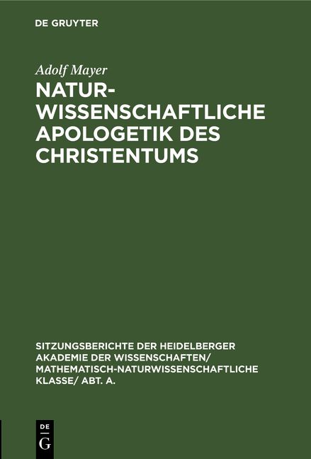 Produktbild: Naturwissenschaftliche Apologetik des Christentums