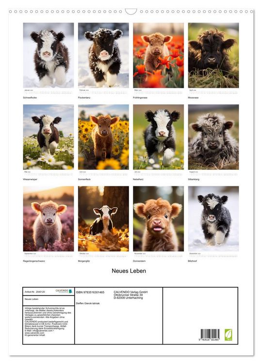 Produktbild: Neues Leben (Wandkalender 2026 DIN A2 hoch), CALVENDO Monatskalender